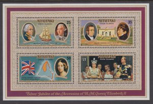 Aitutaki 151c Queen Elizabeth II Silver Jubilee Souvenir Sheet MNH VF