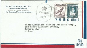 72397 -  NEWFOUNDLAND - POSTAL HISTORY:  Cover to USA 1943 - CENSOR MARK