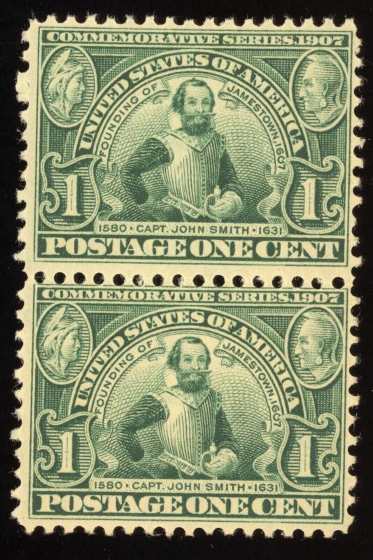 US Scott 328 Mint NH OG Pair 1c green Lot AM1010 bhmstamps