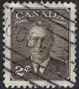 Canada #285 2¢ King George VI (1949). Sepia. Used.