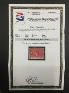 US #370 MINT OG NH **PSE GRADED CERT XF-SUP 95** SMQ $120 LOT #1120