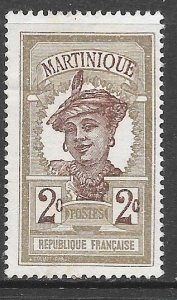 Martinique 63: 2c Martinique Woman, unused, NG, VF