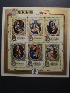 AITUTAKI 1974- CHRISTMAS SHEET-VIRGIN AND THE CHILD PAINTINGS MINT-S/S VF