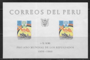 Peru C164a 1960 WRY s.s. MNH Scott 2022 c.v. $15 (*sch)
