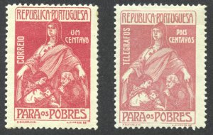 Portugal Scott RA4,RA4var Unused HOG - 1915 Postal Tax Issues - SCV $5.35