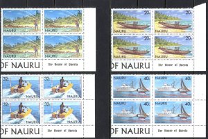 Nauru Sc# 227-230 SG# 241 MNH block/4 1981 Fishing Scenes