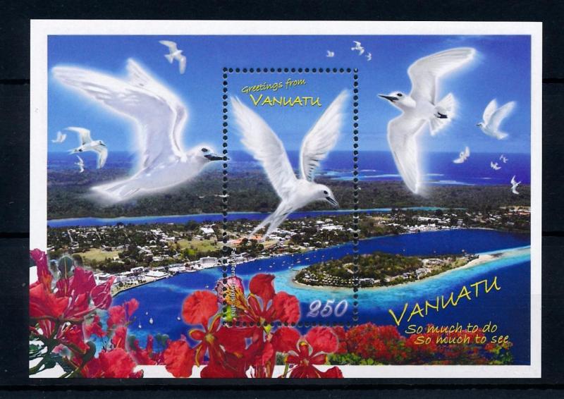 [39597] Vanuatu 2008 Birds Vögel Oiseaux Ucelli  Greetings MNH Sheet