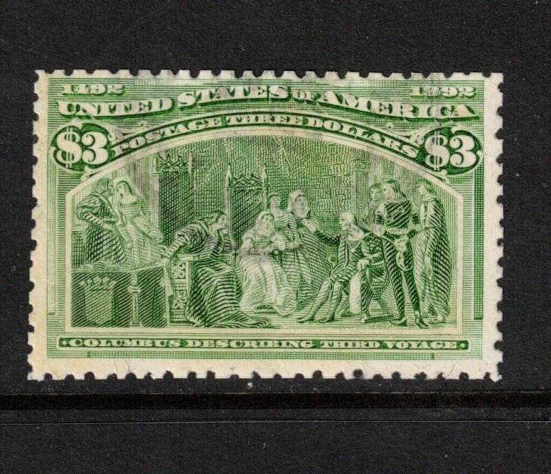 USA #243 Very Fine Used Artfully Reperforated Top & Left With Ideal Light Cancel