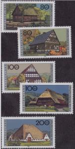 GERMANY MNH Scott # B802-B806 Traditional Houses (5 Stamps)