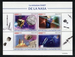 CENTRAL AFRICA 2022 NASA DART MISSION SHEET  MINT NH