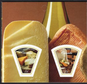 Canada #2171a 51¢ Canadian Wines & Cheeses (2006). Booklet of 8 stamps. MNH