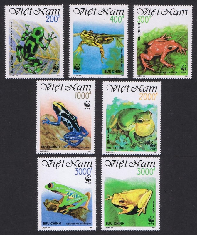 Vietnam WWF Frogs 7v 1991 MNH SC#2275-2281 SG#1599-1605 MI#2344-2350