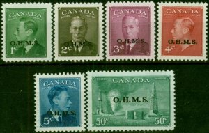 Canada 1949-50 OHMS Set of 7 SG0172-0177 Fine & Fresh LMM