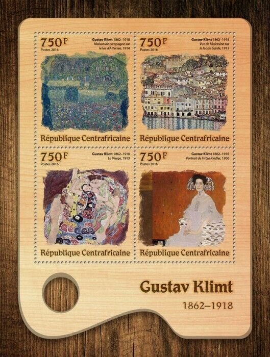 2016 Centrafrique - Gustav Klimt. Y&T: 4652-4655; Michel: 6515-6518