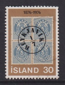 Iceland  #492  used  1976    centenary of Aurar stamps