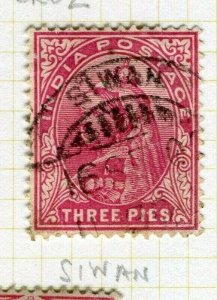 INDIA; POSTMARK fine used cancel on QV issue, Siwan