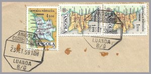 ANGOLA (Portugal) 1959 Commercial Airmail Cover - Map stamps (3)