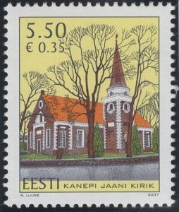 Estonia 2007 MNH Sc 579 5.50k St John's Church, Kanepi