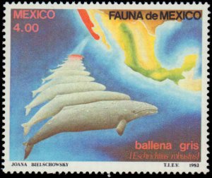 Mexico #1281-1282, Complete Set(2), 1982, Turtles, Whales, Never Hinged