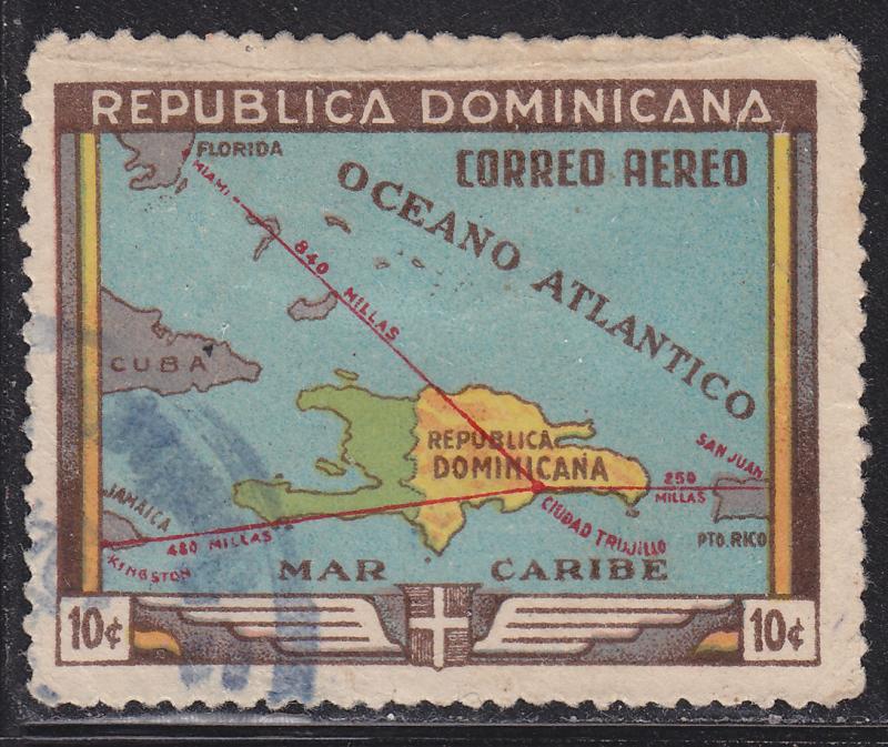 Dominican Republic C62 Map of the Island 1946