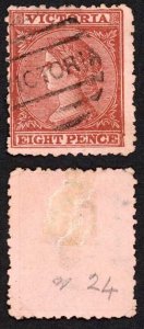 Victoria SG193 8d red-brown/pink wmk 10 Perf 12 Fine Used Cat 29 pounds