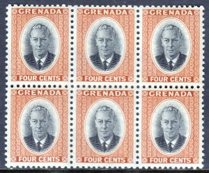 Grenada - Scott #155 - Block/6 - MNH - Light crease LR stamp - SCV $2.40