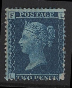 GB 1858 2d blue plate 9, small surface scrape otherwise very fine mint, fine