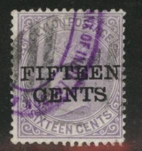 Ceylon Scott 123 used 1885 15 on 16c Victoria CV$11.50