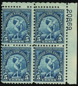 719, Mint NH 3¢ Plate Block of Four - CV $25.00