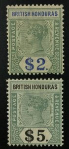 MOMEN: BRITISH HONDURAS SG #64-65 1899-1901 MINT OG H £485 LOT #61813