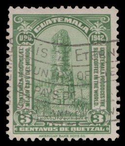 GUATEMALA STAMP 1942 SCOTT # 302. USED. # 1