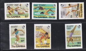 Gambia # 508-513 & 514, Los Angeles Summer Olympics,  Mint NH, 1/2 Cat.