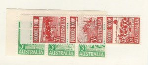 Australia, Postage Stamp, #252a, 255a Mint LH, 1953 Cows
