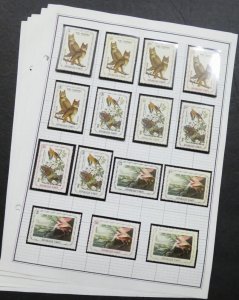 EDW1949SELL : HAITI 1975 Collection of 74 Different Audubon Birds. All VF, MNH.