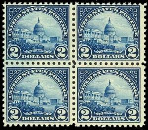 572, Mint $2 Capital -  Block of four - VF OG NH Cat $600.00 - Stuart Katz