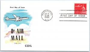 US 8c AIRMAIL ON FIRST DAY COVER FLUGEL CACHET 1962