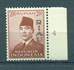 Indonesia -Riau Archipeligo sc# 34 (1) mnh (hinged in selvage) cat value $6.75