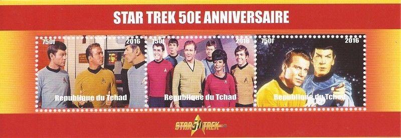 Chad - 2016 Star Trek - 3 Stamp Strip - 3B-477