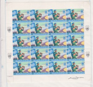 U.N.1998, NEW YORK Scott # 737, PEACEKEEPING FORCES SHEET/20, MNH