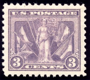 US 537b 3c Victory Issue 1919 light reddish violet PSAG grade 90J NH