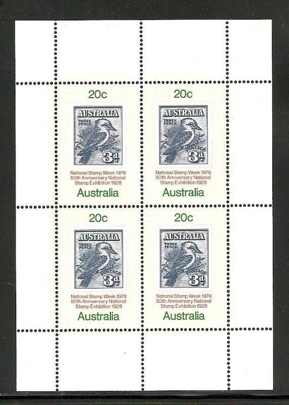 Australia 1978 stamp on stamp Miniature Sheet mnh  SC 687a