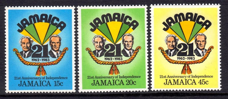 Jamaica 1983 Anniv. Of Independence Complete Mint MH Set SG 583-585