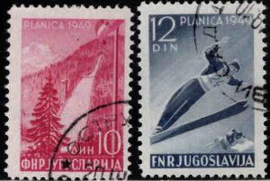 Yugoslavia Scott 260-261 Used 1949 Winter OlympicPair CV$2.10