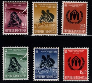 Indonesia Scott 488-493 mint hinged World Refugee set 1960