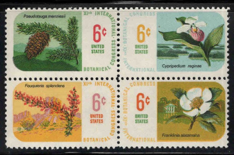 USA Scott 1376-1379a Botanical stamp block