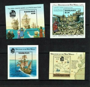 Bahamas: 1991, 500th Anniversary Discovery of New World (series 1-4) M/S, MNH