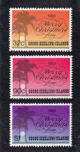 Cocos Islands Scott #200-202 MNH