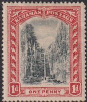 1901 - 1903 Bahamas Queen Staircase One penny issue MMH Sc# 33 CV $15.00