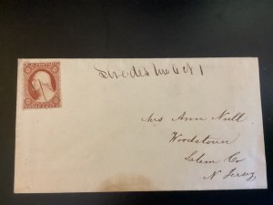 US #11 Swedesborg NJ Ladies Cover Ann Null Woodstown NJ pen cancel perf clip