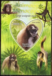Gabon 2012 Monkeys S/S MNH